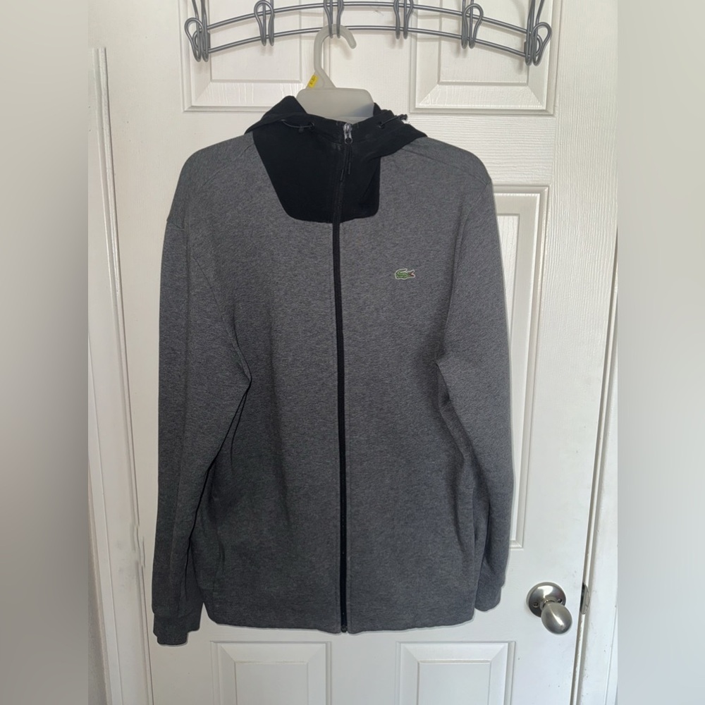 Lacoste grey hoodie, slightly damaged